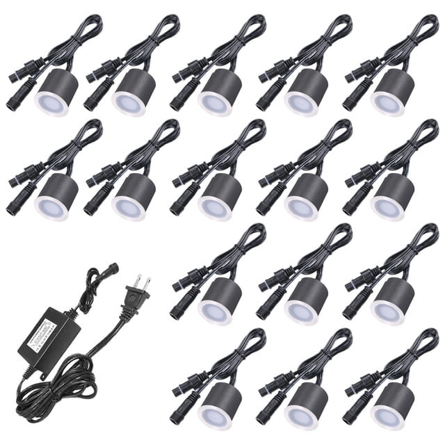 Luz de cubierta Irfora DC12V LED empotrables de bajo voltaje Luces de cubierta IP67 Lámpara empotrada al aire libre impermeable Luz de paisaje para patio Jardín Camino Escaleras Patio Irfora Luz de cubierta