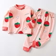 thumbnail image 2 of Likimi Toddler Boys Girls Two Piece Set Long Sleeve Graphic Print Crew Neck Tops With Pants Spring Autumn Soft Casual Outfit Set Pink2 Size 6-9 Months, 2 of 3