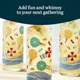 thumbnail image 4 of Libbey Vintage Beach Drinking Glasses Set of 4, Colorful, Retro Beach Design Glass Cups Set, Dishwasher Safe Water Glasses Set for Juices, Cocktails, 4 of 6