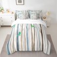 thumbnail image 2 of 7 Pcs Comforter Set Full Size,Green Parrot Bed in a Bag with Flat Sheet and Fitted Sheet for Kids Teens Adult,Birch Forest Abstract Tree Bedding Set with Pillowcase and Sham Reversible, 2 of 5