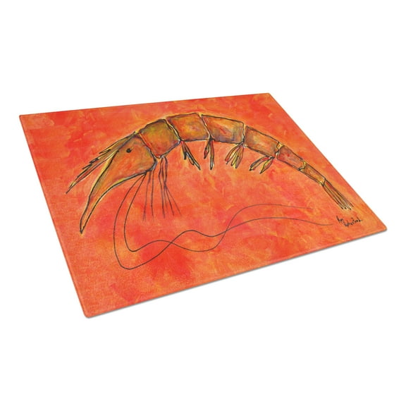 Caroline's Treasures Shrimp Glass Cutting Board Large