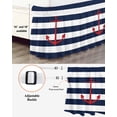thumbnail image 3 of Navy Blue Striped Wrap Around Bed Skirts for California King Bed 18" Drop,Bed Skirt with Adjustable Elastic Belt Dust Ruffle Bed Valance Red Beach Nautical Anchor Ocean Coastal Bed Frame Cover, 3 of 7