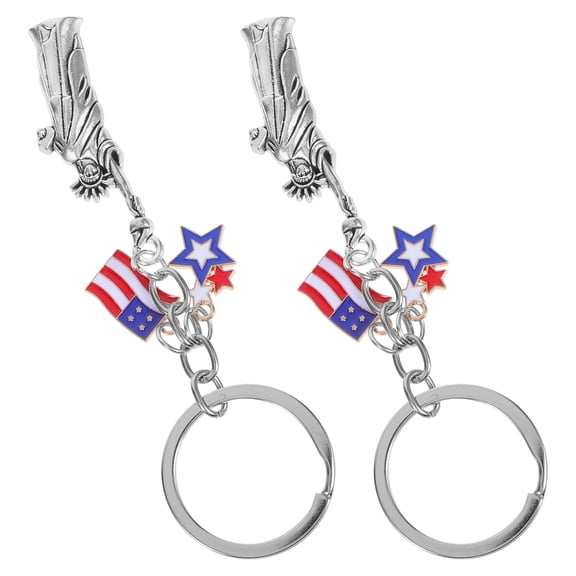 PENIKOKO 2-Pack Metal Keychain Statue of Shape Alloy Patriotic Independence Day Commemorative Accessories