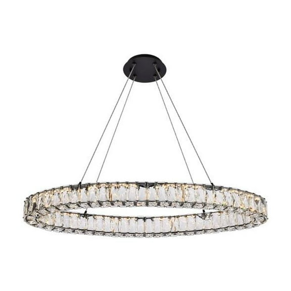 Monroe 36 inch LED oval single pendant in black