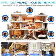 KingFurt Indoor Ultrasonic Insect & Pest Repellent，Mouse Repellent with 360° Coverage, LED Strobe Lights, Safe for Home and Pets-Black+Orange