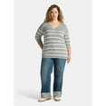 thumbnail image 2 of Terra & Sky Women's Plus V-Neck Fine Gauge Pullover Sweater, Lightweight, Sizes 0X-5X, 2 of 5