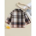 thumbnail image 3 of KelaJuan Kids Girls Boys Shirts Coat Plaid Long Sleeve Turn-Down Collar Button-Down Toddler Jackets Fall Winter Casual Outerwear, 3 of 6