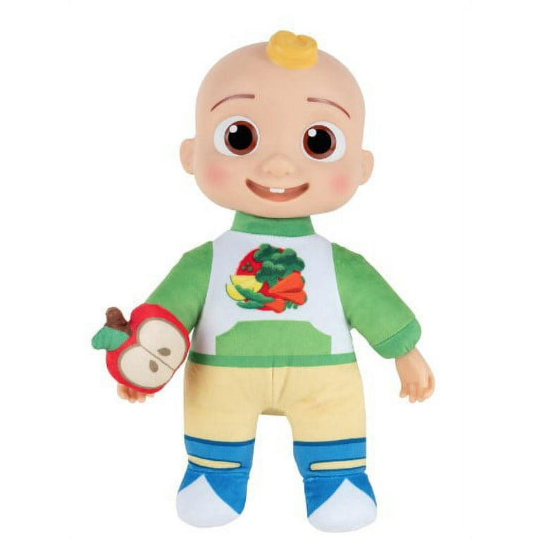CoComelon Snack Time JJ Plush Doll - Features JJ Doll with Red Apple Plush  - Plays Sounds, Phrases, and Clips of Yes Yes Vegetables Song 