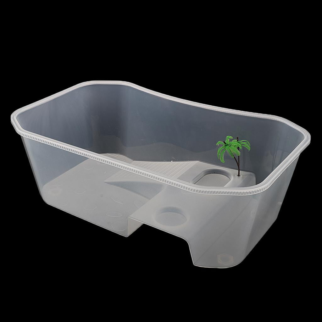 Habit Terrapin Lake Reptile Tank with Plform Plants - 15.75 x 84 .51 inch, White