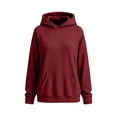 thumbnail image 7 of Women's Oversized Corduroy Hoodie, Long Sleeve Pullover Sweatshirt with Kangaroo Pocket, Casual Fall Winter Top | CSEONE,Wine 2XL, 7 of 7