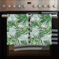 thumbnail image 2 of Monstera Leaves Kitchen Towels Set of 2, Water Absorbent Dish Towel, Summer Palm Leaf Botanical Wooden Grey Decorative Hand Towels - Quick Drying Cloth for Cooking Baking, 18x28 Inch, 2 of 8