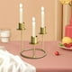 thumbnail image 5 of Portavelas de Metal, Diseño en Espiral, Pieza Central, Candil Decorativo de Hierro con Acabado Dorado, 14 x 14 x 14 cm, para Decoración de Mesa, Bodas, Cenas y Ambiente Hogareño, 5 of 6