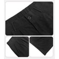thumbnail image 3 of GLESTORE Mens Linen Shorts Summer Men Casual Shorts with Pockets Button-up Black L, 3 of 4