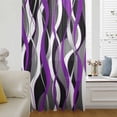thumbnail image 6 of Purple Stripe Sheer Curtains 108" Extra Long, Black Grey White Gradient Striped Geometric Light Filering Curtains, Privacy Drapes Simi Floor to Veiling Curtain for Living Room Window Treatment, 6 of 9