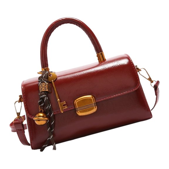 Huhudde Elegant Vintage Top Handle Bag For Women and Girls Flap Shape Handbag PU Shoulder Crossbody 2025 Winter Collection