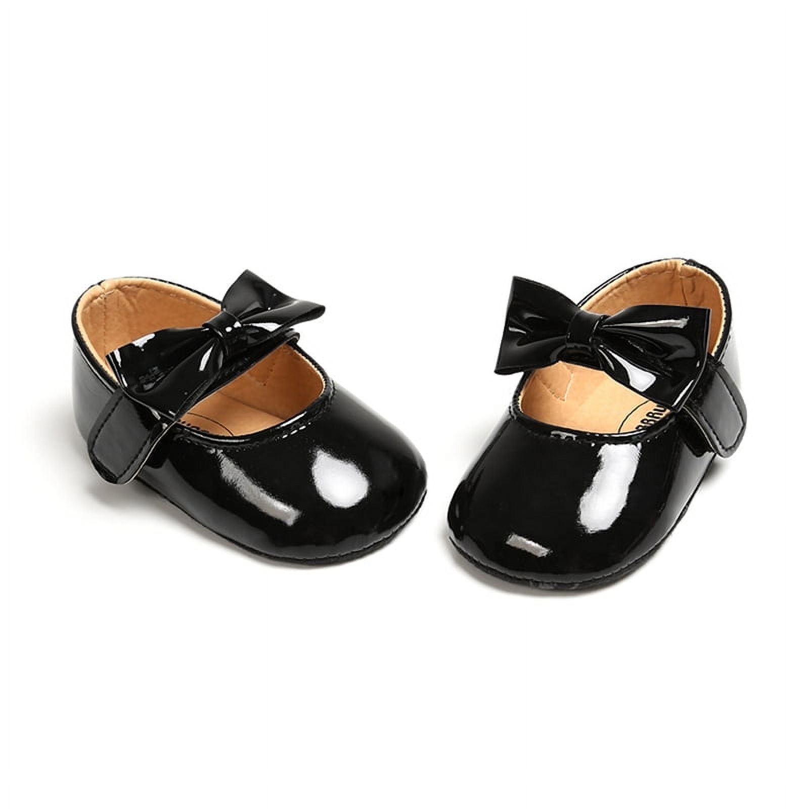 Infant Toddler Baby Girl's Soft Sole Anti-Slip Casual Shoes PU Leather Bowknot Princess Shoes - image 4 of 7