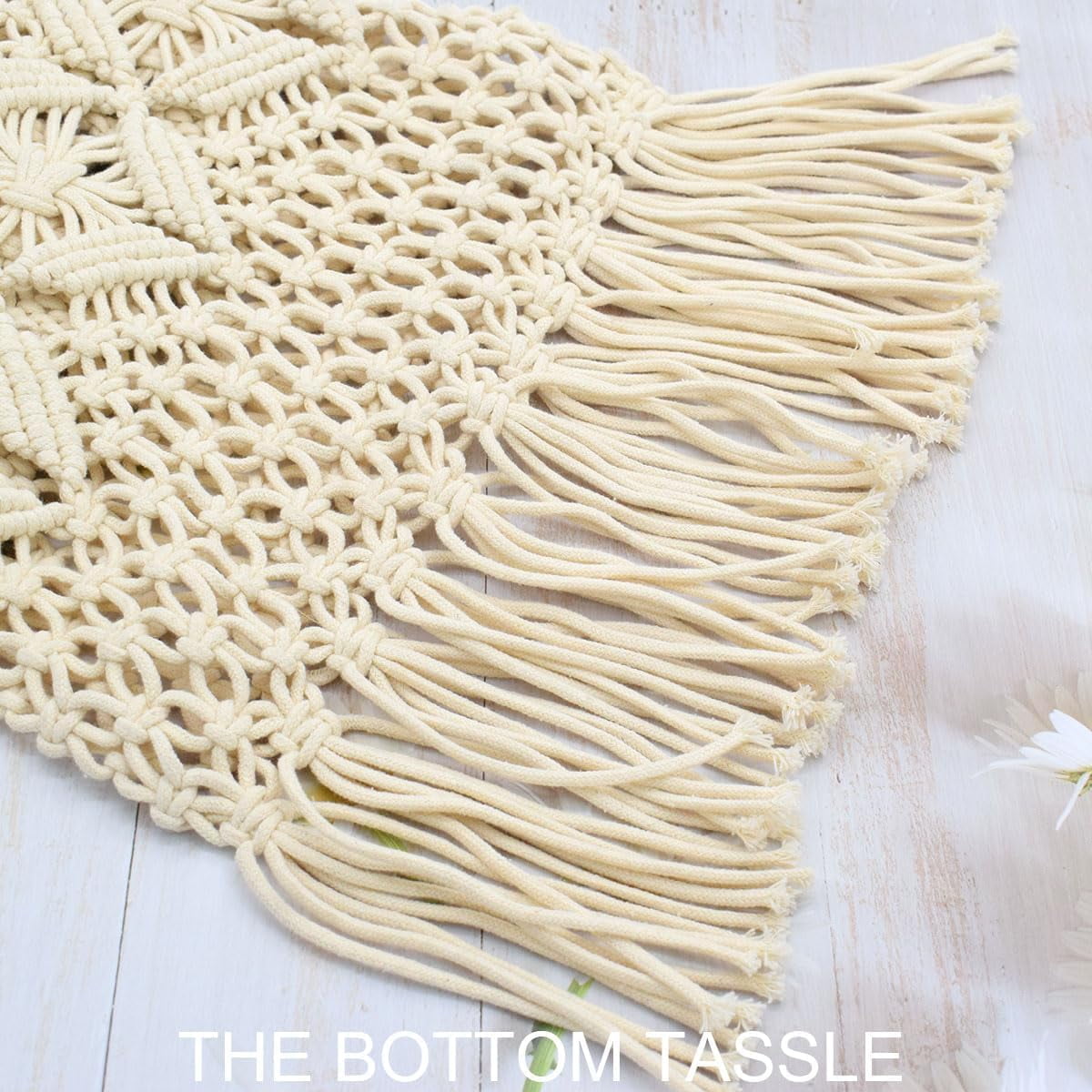 Boho Crochet Summer Handbag Handmade Cotton Rope Knit Shoulder Bags for Women Bohemia Tote for Travel