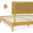 thumbnail image 4 of King Size | Nipe 79x82x14in Deluxe Bed Frame with Adjustable Headboard, Bohemian Unique Style, Pine Wood, Natural, 4 of 7
