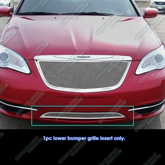 APS Compatible with Chrysler 200 2011-2014 Lower Bumper Stainless Steel Chrome Mesh Front Grill Grille Insert R76873T