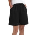 thumbnail image 6 of JoveMarine Women's Casual Wide Leg High Waisted Shorts - Slimming, Lightweight Drawstring, Comfy for Daily, Vacation, Hot Summer Days,Black S, 6 of 6