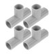 thumbnail image 2 of FELTECHELECTR 4 conectores de tubería de 3 vías - Codos de esquina de PVC, adaptadores de esquina de PVC para mejoras del hogar, color gris claro, 2 of 7