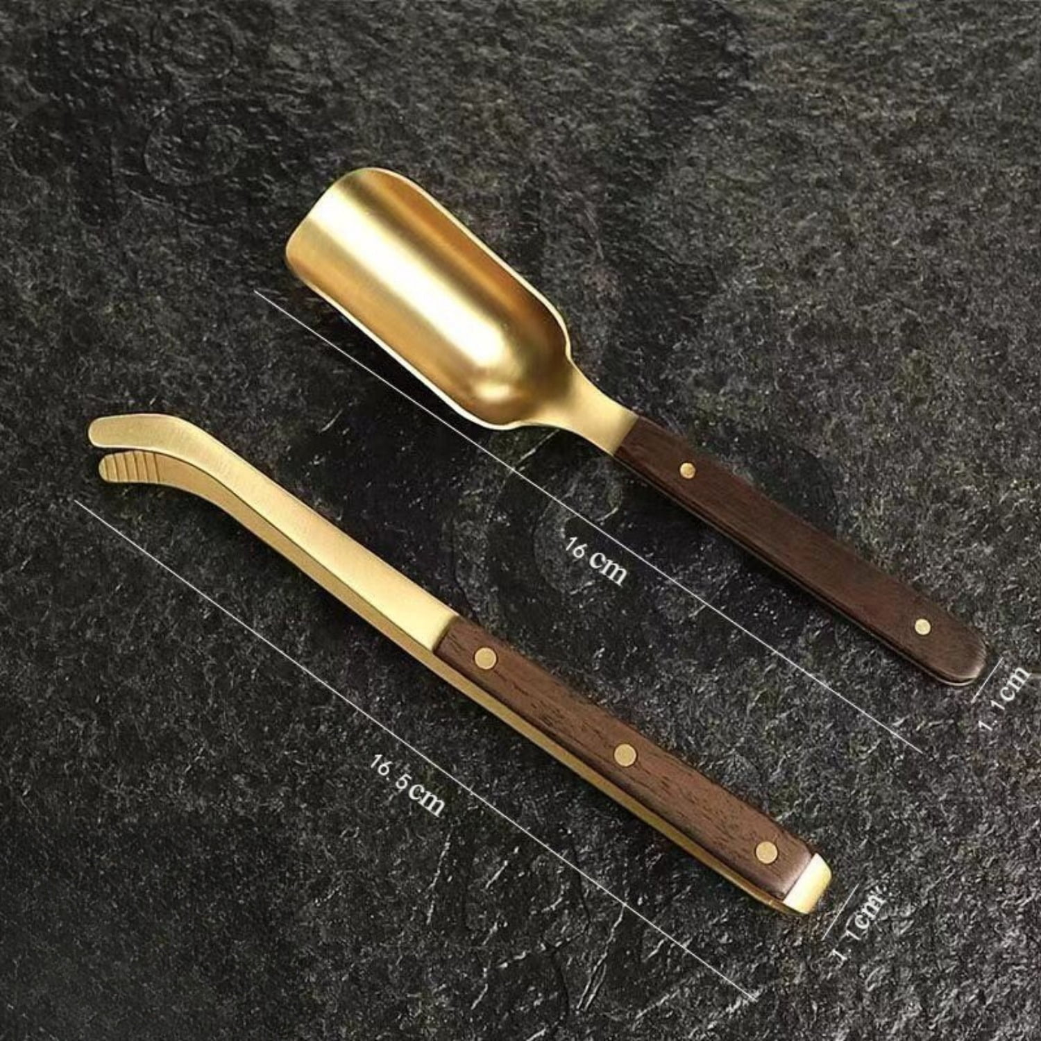Brass Tea Scoop with Ebony Handle Chinese Style Tea Spoon Small Loose Leaf Tea Tool Traditional Gongfu Tea Accessory