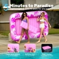 thumbnail image 3 of SLOOSH Inflatable Tanning Pool Lounger Float, 85" x 57" Extra Large Suntan Sun Tan tub for Adults, Tanning chair, Bed Blow up, Raft Lounge Floatie,XL-Pink, 3 of 10