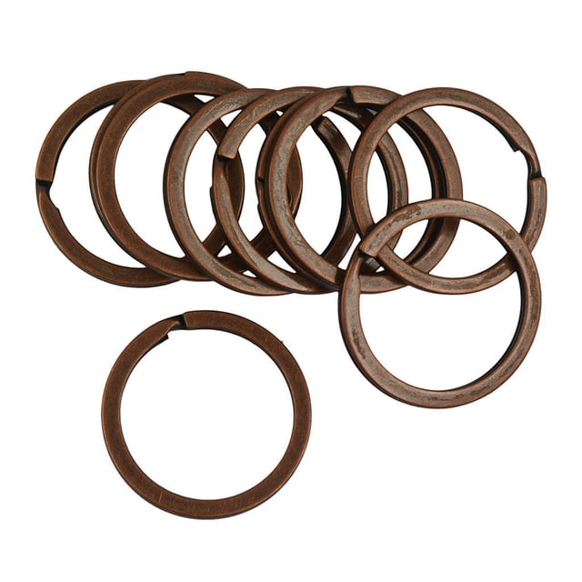 Abbracc 10Pcs Keyrings 32mm Flat Split Rings Jump Rings Hook Connector Purse Finding