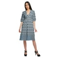 thumbnail image 1 of Moomaya Robe à Manches Courtes pour Femmes Robe de Soirée en Coton Imprimé Tenue Décontractée, 1 of 4