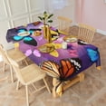 thumbnail image 3 of Purple Yellow Blue Butterfly Pattern Rectangle Tablecloth 60"x102",Waterproof Polyester Rectangle Table Cloth, Wipeable Spillproof Polyester Tablecloth for Dining, Camping, Indoor and Outdoor, 3 of 6