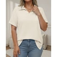 thumbnail image 2 of Oryer Womens Plus Size Tops V Neck Trendy Tunic Polo Casual Shirts Short Sleeve Womens Blouses Summer, 2 of 7