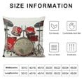 thumbnail image 6 of JRXY Music Pillows Rock N Roll Jazz Musical Instrument Drum Set for Show Concert Party Throw Pillow Cover Decorative Square Accent Home Cushion Pillow Case Red Silver White,2 Pcs White, 6 of 6