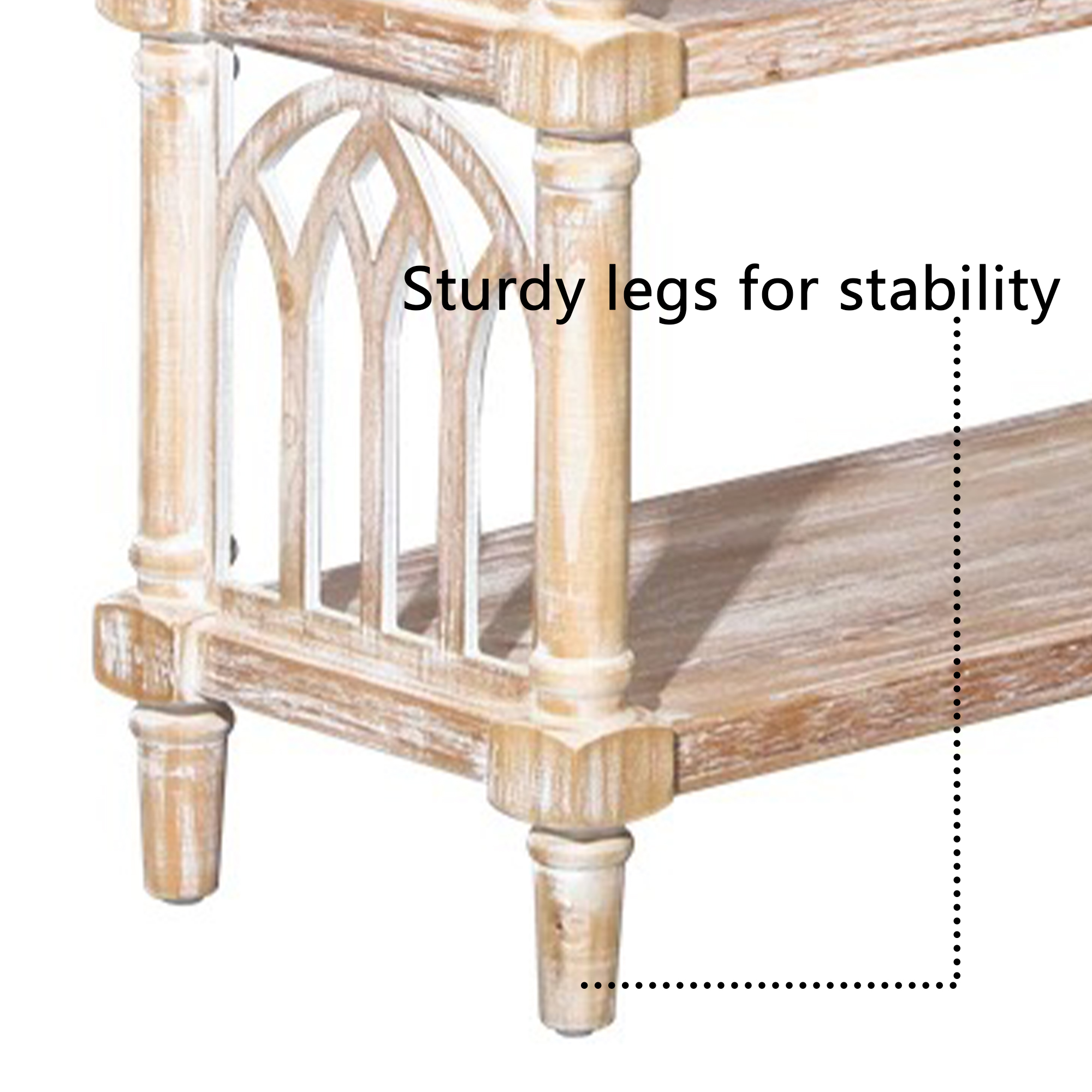 MDQMD Antique 3-Tier Console Table with Storage,47.24" Natural Wood Entryway Table for Living Room & Hallway