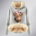 thumbnail image 4 of Women's Hooded Sweatshirt Thick Long Sleeve Highland Cattle Print Hoodies 2025 Pullover Casual Sweaters Winter Y2k Clothes, 4 of 4