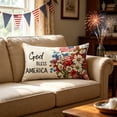thumbnail image 1 of Linnome Independence Day Themed Linen Pillowcase with Five Pointed Star Letter Backrest Cover 19.69x11.81 Inch, 1 of 6