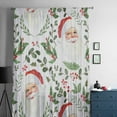 thumbnail image 5 of Christmas Santa Semi Sheer Curtains Drapes for Living Room, Bedroom, French Doors Window 84 Inches Long, Xmas Botanical Berry Watercolor Rod Pocket Chiffon Curtain Drapery Voile Draperies Panel, 5 of 6