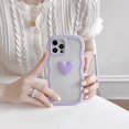 thumbnail image 3 of for iPhone 12 Pro Max Case(6.7" 2020), Cute Clear 3D Love Heart Wavy Frame Full Protection for iPhone 12 Pro Max 6.7" Soft TPU Shockproof Phone Cover for Women Girls,Purple, 3 of 10