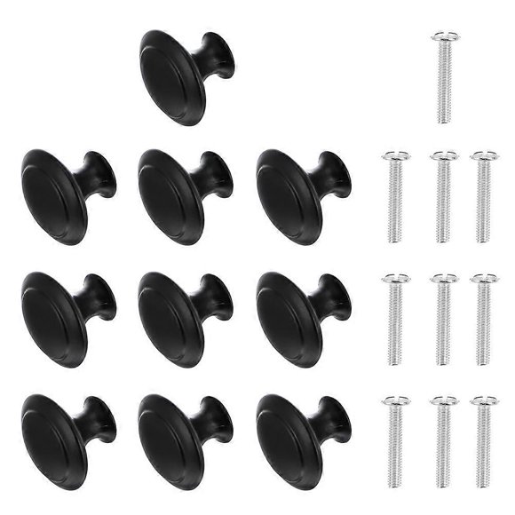 Black Stainless Steel Cabinet Door Handles for Home Use Classic Stylish Small Knobs Easy to Install