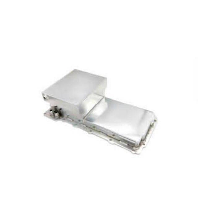 Aluminum Fabricated Rear Sump Oil Pan for Chevy LS1 LS6, Silver Anodized