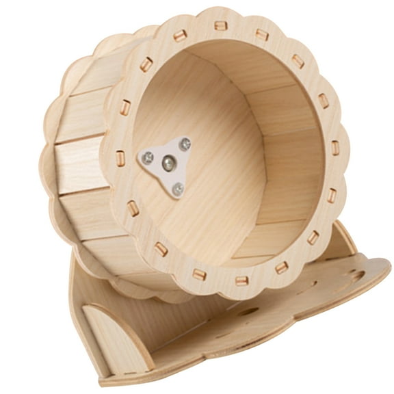 LABSERRON Hamster Activity Toy Wooden Exercise Wheel Home Use 1 Set