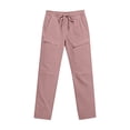 thumbnail image 5 of AHTJRT Women's Straight Leg Pants Elastic Waist Drawstrings 4 Pockets Cargo Pants with Zipper Sporty Outdoor Activewear Trousers Pink S, 5 of 8
