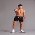 thumbnail image 6 of LYMAYTER Men Running Shorts Solid Color Cotton Loose-fit Jersey Drawstring for Sweat Short Pants S-4XL, 6 of 8