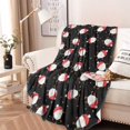 thumbnail image 2 of Black Christmas Santa Pattern Round Blanket,Comfortable Soft Flannel Throw Blanket,All Season,Warm Lightweight Blankets for Sofa Bed Couch Living Room Chair 47"x47", 2 of 5
