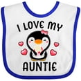 thumbnail image 3 of Inktastic I Love My Auntie with Cute Penguin and Hearts Girls Baby Bib, 3 of 4