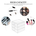 thumbnail image 5 of Organizador de escritorio con cajones, cajón de almacenamiento transparente, estuche de almacenamiento de cosméticos de 3 capas, soporte de maquillaje acrílico, 5 of 5