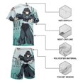 thumbnail image 4 of Demon Slayer Muichiro Tokito Boys T-Shirt And Shorts Outfit Set Athletic Short Sleeve Tee Mesh Shorts Set for Kids, 4 of 8