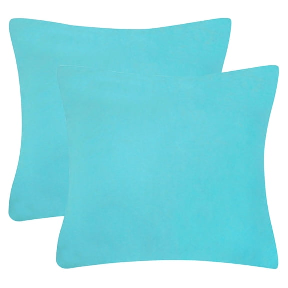 Unique Bargains 2Pcs Soft Viscose Velvet Decorative Throw Pillowcases 24"x24" Aqua