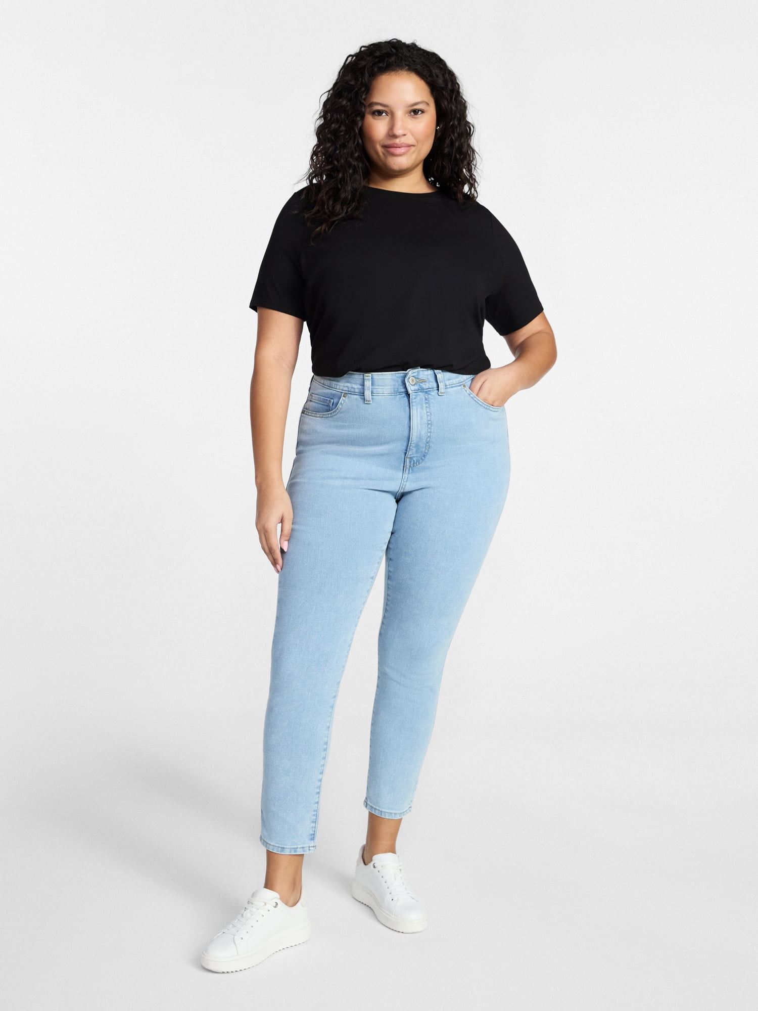 Terra & Sky Women's Plus Signature Denim Skinny Jeans with Control Panel, Sizes 16W-26W