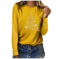 thumbnail image 4 of Oalirro Womens Tops Dressy Casual Ladies Fashion Casual Christmas Print Round Neck Loose Long Sleeve Top, 4 of 5