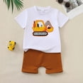 thumbnail image 2 of Toddler Boys Clothes Baby Boy Outfit Sets Baby Boy Summer Clothes 12 18 24 Month 3T 4T 5T Toddler Boy Outfits Dinosuar Set Gibobby(18-24 Months,Brown), 2 of 8